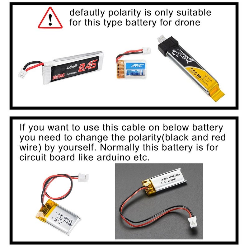 elechawk 10pcs Upgraded Tiny Whoop JST-PH 2.0 Male and Female Connector Cable for Battery JJRC H36 H67 Blade Inductrix E010 E013 - Image 2